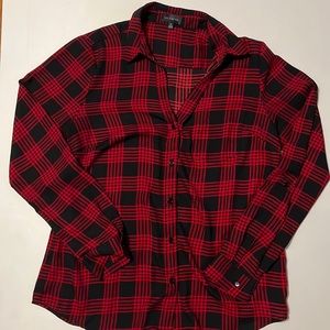 The Limited black and red button down blouse size M